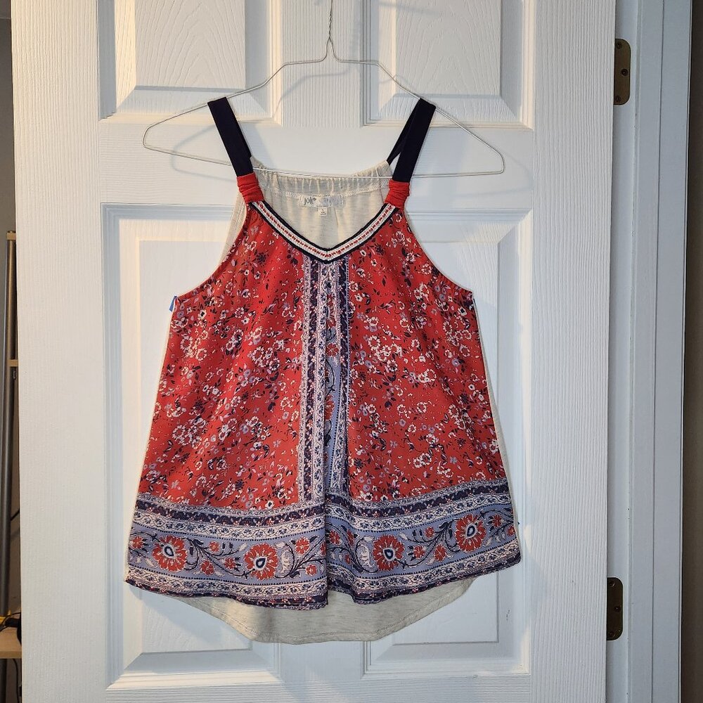 Jolt Floral Red and Blue Small Womens Tank Top